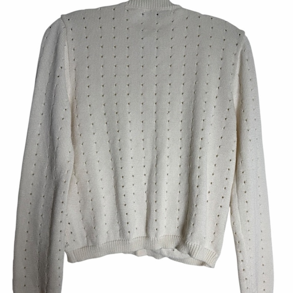 Black Tape Cream Star Button Cardigan - Casual Date- Size M - Picture 3 of 5